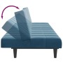 Sofá cama de 2 plazas con taburete terciopelo azul | Foro24.es | Tu tienda online para hogar, jardín y más Foro24.es