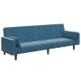 Sofá cama de 2 plazas con taburete terciopelo azul by , Sofas - Ref: Foro24-3258132, Price: 337,87 €, Discount: %