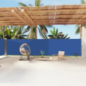 Retractable blue side awning 180x1200 cm by vidaXL, Umbrellas - Ref: Foro24-318076, Price: 122,65 €, Discount: %