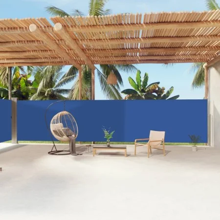 Retractable blue side awning 180x1200 cm by vidaXL, Umbrellas - Ref: Foro24-318076, Price: 124,25 €, Discount: %