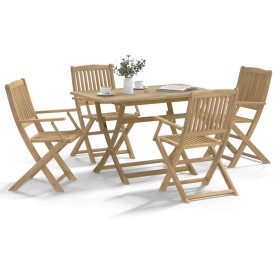 Juego de comedor de jardín 5 piezas madera maciza de acacia de , Conjuntos de jardín - Ref: Foro24-3214234, Precio: 301,58 €,...