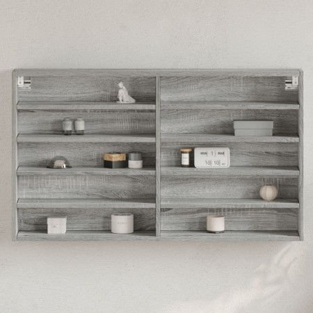Vitrina de madera de ingeniería gris Sonoma 100x15x58 cm | Foro24.es | Tu tienda online para hogar, jardín y más Foro24.es