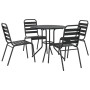 Sillas jardín apilables 5 pzas acero recubrimiento polvo gris by , Garden sets - Ref: Foro24-3283765, Price: 284,63 €, Discou...