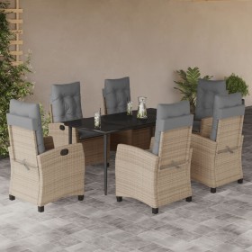 Set comedor de jardín 7 pzas con cojines ratán sintético beige by , Garden sets - Ref: Foro24-3212828, Price: 843,21 €, Disco...
