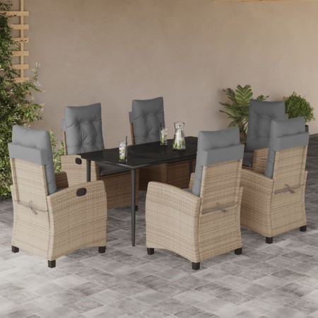 Set comedor de jardín 7 pzas con cojines ratán sintético beige by , Garden sets - Ref: Foro24-3212828, Price: 843,21 €, Disco...