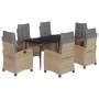 Set comedor de jardín 7 pzas con cojines ratán sintético beige by , Garden sets - Ref: Foro24-3212828, Price: 843,21 €, Disco...