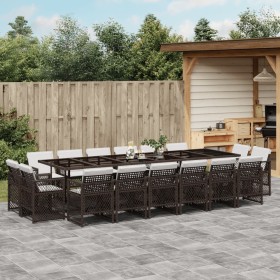 Set de muebles jardín 17 pzas y cojines ratán