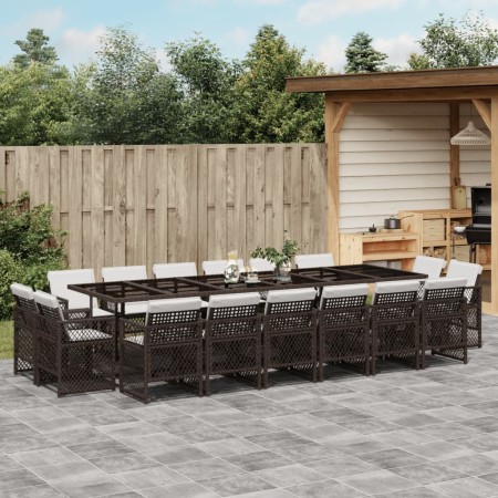 Set de muebles jardín 17 pzas y cojines ratán sintético marrón | Foro24.es | Tu tienda online para hogar, jardín y más Foro24.es