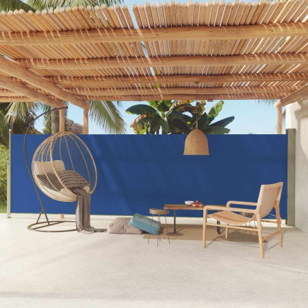 Retractable side garden awning blue 160x600 cm by vidaXL, Umbrellas - Ref: Foro24-317960, Price: 88,17 €, Discount: %