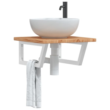 Estante de lavabo de pared de acero y madera maciza de roble by , bathroom vanities - Ref: Foro24-3302394, Price: 75,72 €, Di...