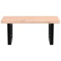 Estante de lavabo de pared de acero y madera maciza de haya by , bathroom vanities - Ref: Foro24-3302419, Price: 70,33 €, Dis...