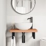 Estante de lavabo de pared de acero y madera maciza de haya von , Badezimmerwaschtische - Ref: Foro24-3302377, Preis: 90,36 €...