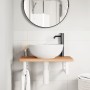 Estante de lavabo de pared de acero y madera maciza de haya von , Badezimmerwaschtische - Ref: Foro24-3302368, Preis: 73,52 €...