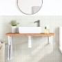 Estante de lavabo de pared de acero y madera maciza de haya | Foro24.es | Tu tienda online para hogar, jardín y más Foro24.es