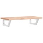 Estante de lavabo de pared de acero y madera maciza de haya von , Badezimmerwaschtische - Ref: Foro24-3302354, Preis: 78,03 €...