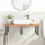 Estante de lavabo de pared de acero y madera maciza de haya | Foro24.es | Tu tienda online para hogar, jardín y más Foro24.es