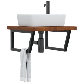 Estante de lavabo de pared de acero y madera maciza de roble by , bathroom vanities - Ref: Foro24-3302499, Price: 130,67 €, D...