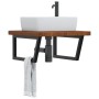 Estante de lavabo de pared de acero y madera maciza de roble by , bathroom vanities - Ref: Foro24-3302499, Price: 130,67 €, D...