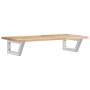 Estante de lavabo de pared acero y madera maciza de acacia von , Badezimmerwaschtische - Ref: Foro24-3302670, Preis: 63,82 €,...