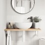 Estante de lavabo de pared acero y madera maciza de acacia von , Badezimmerwaschtische - Ref: Foro24-3302670, Preis: 63,82 €,...