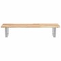 Estante de lavabo de pared acero y madera maciza de acacia von , Badezimmerwaschtische - Ref: Foro24-3302670, Preis: 63,82 €,...