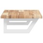 Estante de lavabo de pared acero y madera maciza de acacia von , Badezimmerwaschtische - Ref: Foro24-3302670, Preis: 63,82 €,...
