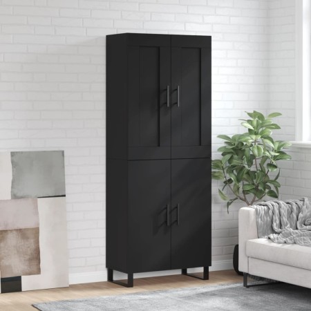 Aparador alto madera contrachapada negro 69,5x34x180 cm by , Sideboards - Ref: Foro24-3199578, Price: 183,34 €, Discount: %