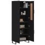 Aparador alto madera contrachapada negro 69,5x34x180 cm by , Sideboards - Ref: Foro24-3199578, Price: 183,34 €, Discount: %