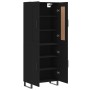 Aparador alto madera contrachapada negro 69,5x34x180 cm by , Sideboards - Ref: Foro24-3199578, Price: 183,34 €, Discount: %
