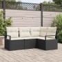 Conjunto de sofá de jardín 4 pcs Negro Poliratán