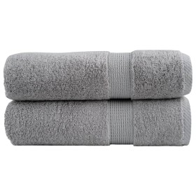 Toallas de baño SOLUND 2 unidades gris 100x150 cm