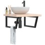 Estante de lavabo de pared de acero y madera maciza de roble | Foro24.es | Tu tienda online para hogar, jardín y más Foro24.es