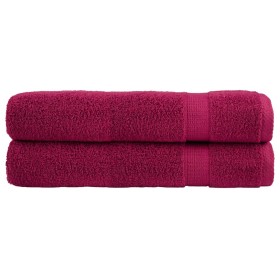 Toallas premium SOLUND 2 unidades burdeos 100x200