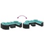 Set de sofás de jardín y cojines 10 pzas ratán sintético negro | Foro24.es | Tu tienda online para hogar, jardín y más Foro24.es