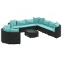 Set de sofás de jardín y cojines 10 pzas ratán sintético negro by , Garden sets - Ref: Foro24-3308412, Price: 744,77 €, Disco...