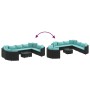 Set de sofás de jardín y cojines 10 pzas ratán sintético negro by , Garden sets - Ref: Foro24-3308412, Price: 744,77 €, Disco...