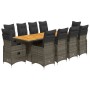Set de mesa y sillas de jardín 11 pzas y cojines ratán PE gris von , Gartensets - Ref: Foro24-3277294, Preis: 1,00 €, Rabatt: %