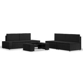 Juego de muebles de jardín 5 piezas ratán
