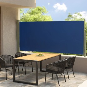 Toldo lateral retráctil de jardín azul 140x300 cm