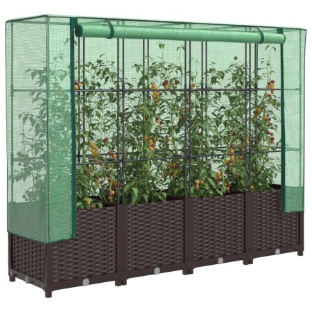Arriate con cubierta invernadero aspecto ratán 160x40x138 cm von , Töpfe und Pflanzgefäße - Ref: Foro24-4015802, Preis: 123,4...