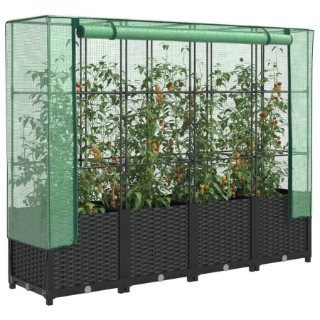 Arriate con cubierta invernadero aspecto ratán 160x40x138 cm von , Töpfe und Pflanzgefäße - Ref: Foro24-4015816, Preis: 123,3...
