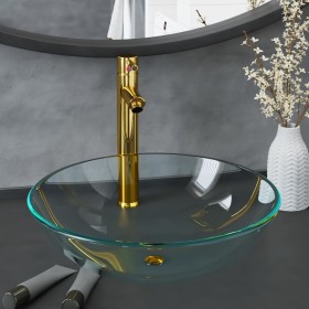 Lavabo de baño con grifo y desagüe de empuje
