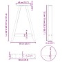 Patas para mesa de comedor en forma de A (2 unidades), antracita, 60 x (72-73) cm, acero von , Tischbeine - Ref: Foro24-40128...