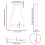 Patas para mesa de comedor en forma de A (2 unidades), color negro, 50 x (72-73) cm, acero by , Table legs - Ref: Foro24-4012...