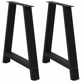 Patas para mesa de comedor en forma de A (2 unidades), color negro, 70 x (72-73) cm, acero by , Table legs - Ref: Foro24-4012...
