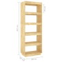Solid pine wood shelf/divider for spaces 60x35x167 cm by vidaXL, Bookcases and shelves - Ref: Foro24-810874, Price: 100,09 €,...