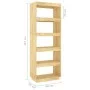 Solid pine wood shelf/divider for spaces 60x35x167 cm by vidaXL, Bookcases and shelves - Ref: Foro24-810874, Price: 98,74 €, ...