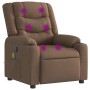 Sillón reclinable con masaje de tela marrón by , Armchairs - Ref: Foro24-4019930, Price: 238,31 €, Discount: %