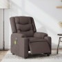 Sillón reclinable de masaje eléctrico tela marrón oscuro by , Armchairs - Ref: Foro24-3310256, Price: 291,25 €, Discount: %