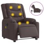 Sillón reclinable de masaje eléctrico tela marrón oscuro by , Armchairs - Ref: Foro24-3310256, Price: 291,25 €, Discount: %